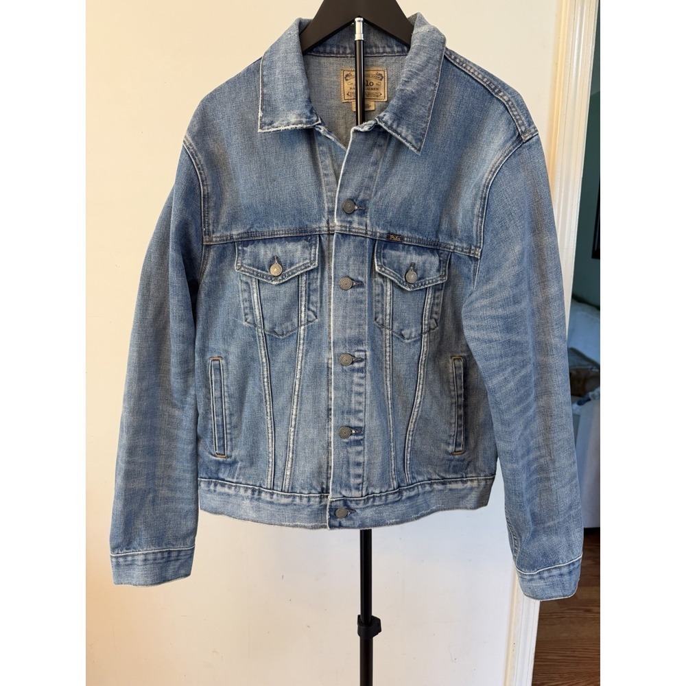 【Polo Ralph Lauren】 Denim Trucker Jacket, Men's Size : L